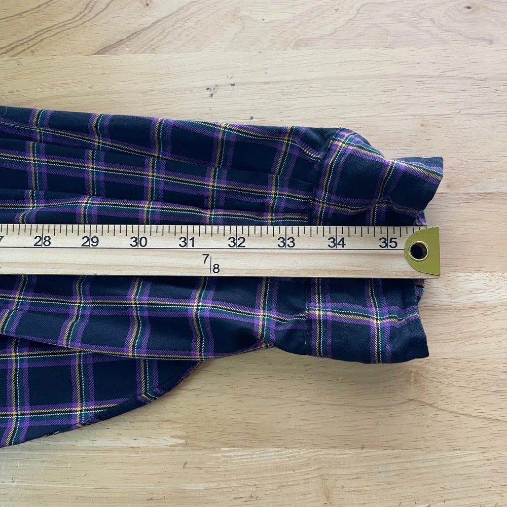 Polo Ralph Lauren Blake Mens 4XB BIG Cotton Black Purple Plaid Long Sleeve Shirt
